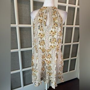 Indigo Rein Floral Keyhole Romper , Size XL